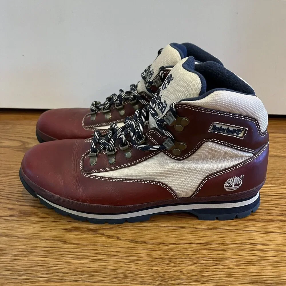 Timberland Hiker Leather and Off White Boots Size‎ 12M *barely worn*